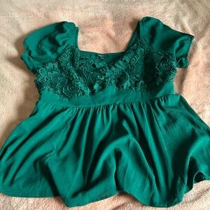 Torrid size 0 lace green top